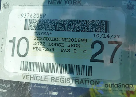 2022 Dodge Charger Sxt Rwd из США, поврежденный, VIN 2C3CDXBG1NH201899